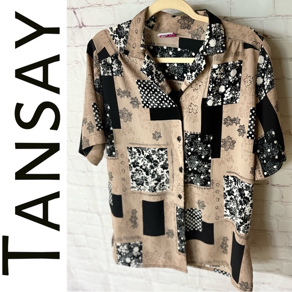 Tansay Floral Patchwork Shirt -Vintage, Gen Z, Eclectic- - Picture 1 of 5